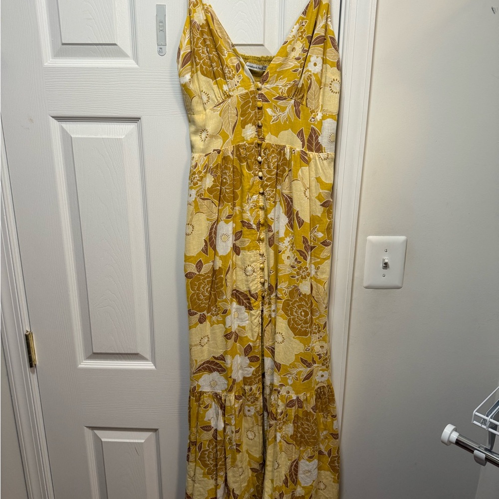 Abercrombie & Fitch Yellow Floral Maxi Dress - Picture 2 of 5